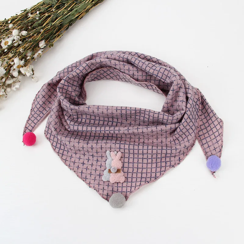 Модные весенне осенние треугольные шарфы для маленьких девочек Шарф из хлопка и