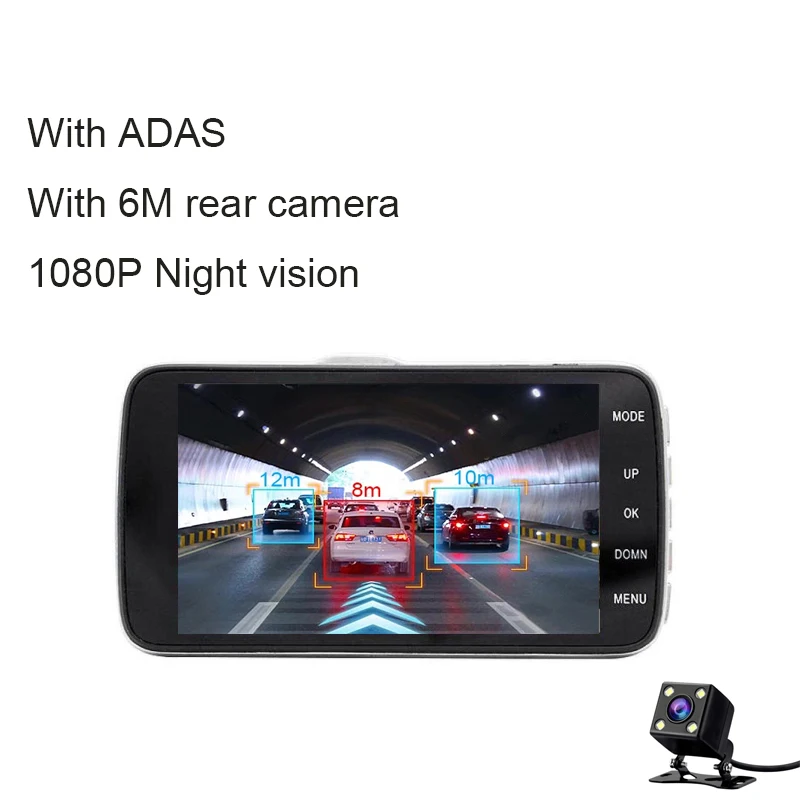 with ADAS Anfilite 4,0 дюймов ADAS Dash Cam Автомобильный видеорегистратор камера Wifi 1080P HD ночное видение g-сенсор видеорегистратор - Название цвета: with ADAS
