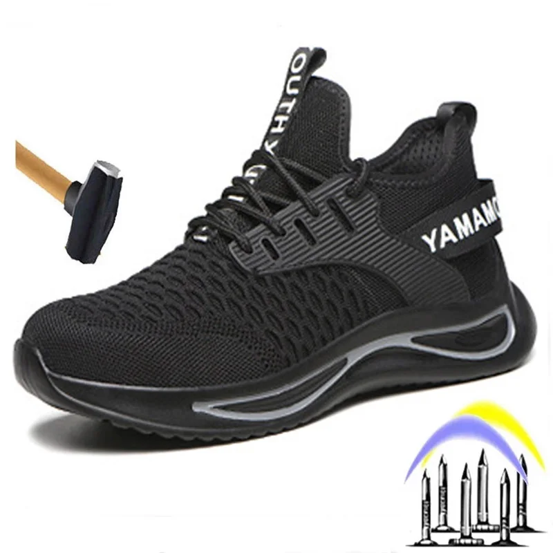 

Summer New Style Men's Boots Steel Toe Anti-Smashing Anti-Stab Safety Shoes Comfortable Breathable Outdoor Work Boots