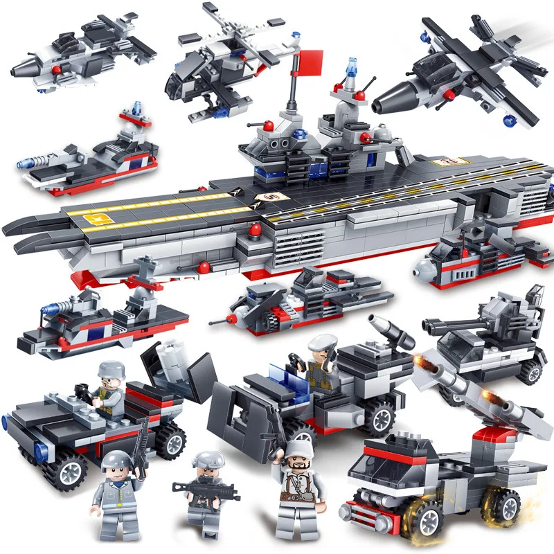 

Military battleship particle building blocks assembled building blocks children's educational toys gifts