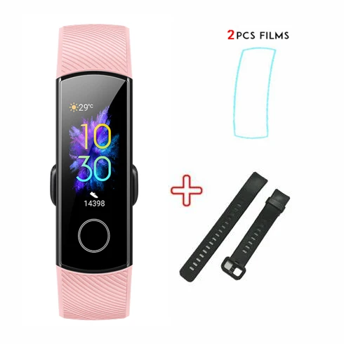 pink-black-film Смарт-браслет huawei Honor Band 5 Oximeter с сенсорным экраном Magic color swim Detect Heart Rate Sleep Nap Honor Band5 - Цвет: pink-black-film