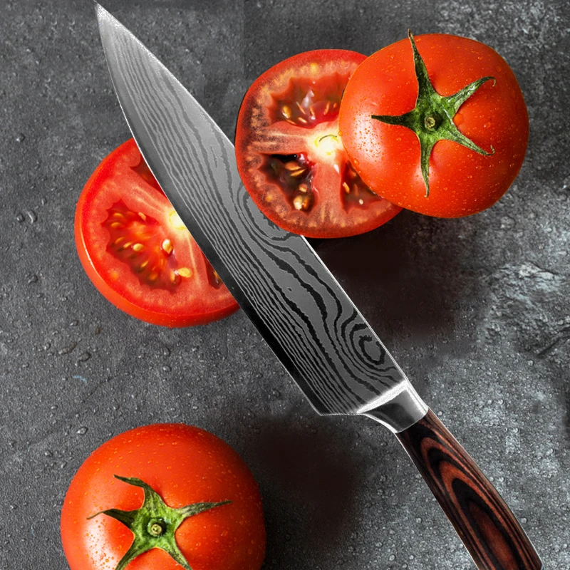 Кухонный нож 9 шт./компл. кухонные инструменты из нержавеющей стали дамасский для