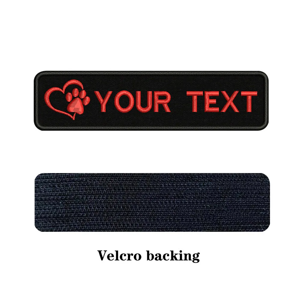 Rose red-Velcro Вышивка на заказ собака отпечаток имя заплатка с текстом 10 см* 2,5 см значок Утюг на или липучке Подложка для одежды брюки рюкзак шляпа - Цвет: Rose red-Velcro