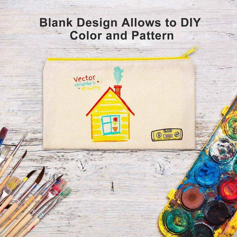 

30 Pieces Canvas Cosmetic Bag Multifunctional Cosmetic Bag Travel Cosmetic Bag Pen Coin Bag Blank DIY Bag