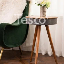 Wireless charging mobile phone Bluetooth audio 3D surround subwoofer coffee table solid wood bedside cabinet speaker