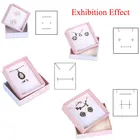 Градиентная розовая бумажная шкатулка для ювелирных изделий ручной работы из крафт-бумаги, свадебные подарки, упаковочная коробка для браслетов, ожерелий, колец, серег, коробка, аксессуары для ювелирных изделий