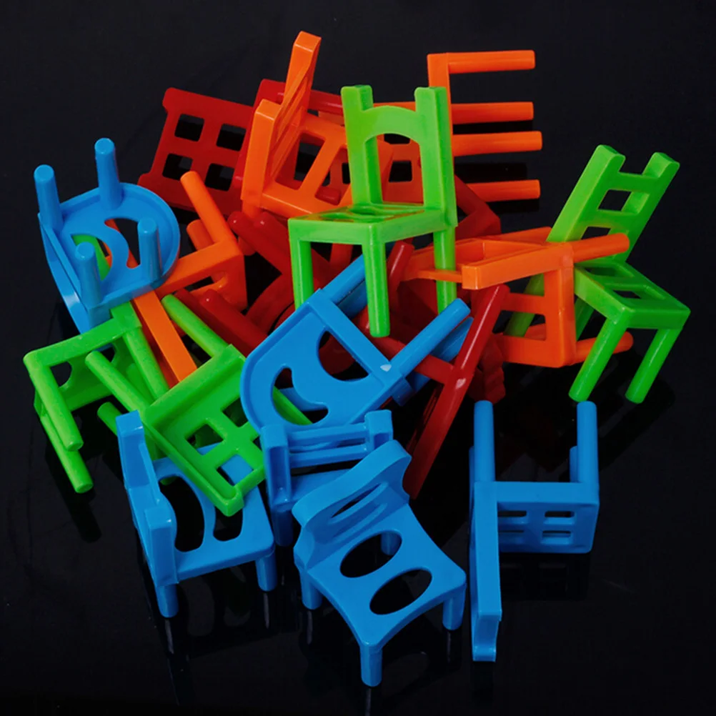 

Family Board Game Children Educational Toy Balance Stacking Chairs Chair Stool Game monkeydeal 1SET=18PCS