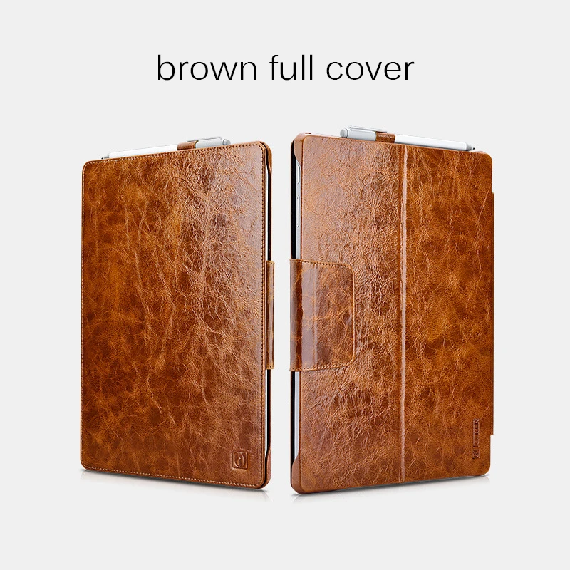 full cover Чехол для планшета Surface Pro 7, масляный воск, натуральная кожа, подставка, держатель клавиатуры, защитный чехол для microsoft Surface Pro 6 Pro 5 Pro 4 - Цвет: full cover