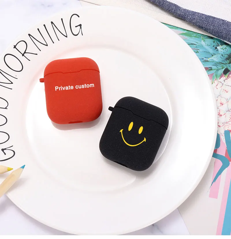 Private Custom Perfume Case for Apple Airpods 1 2 DIY Matte Colorful Glitter Macaron Soft TPU Cover Name Logo Text Customized