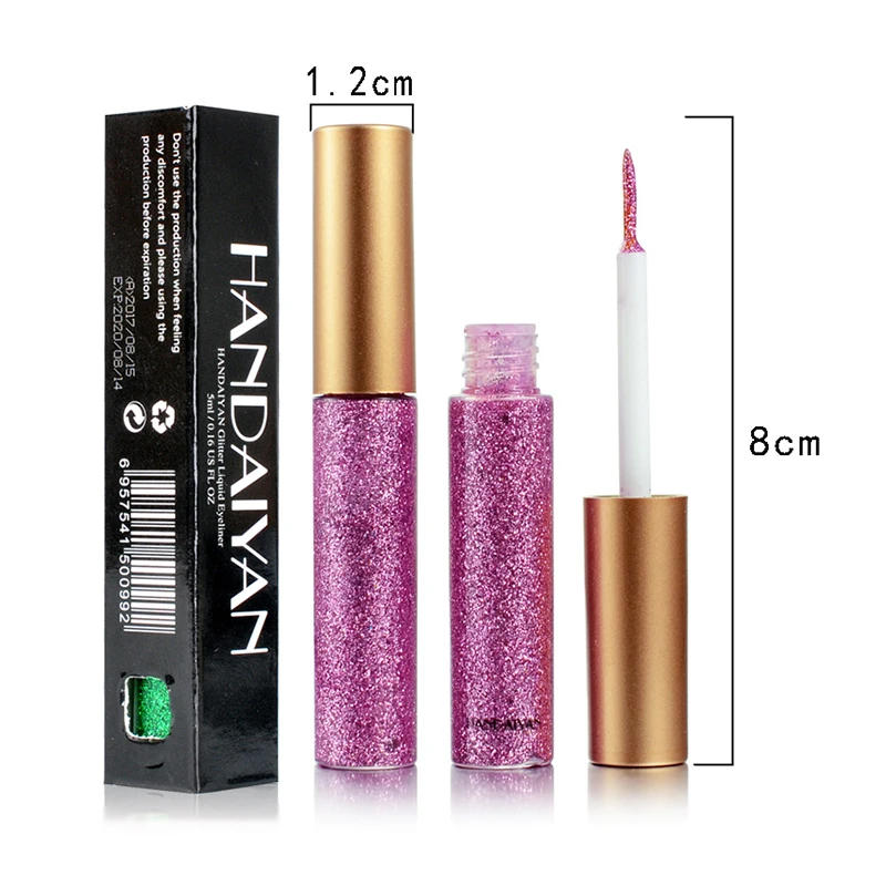 

Shimmer Glitter Eyes Liner 10 Colors Waterproof Pigment Red White Gold Liquid Eyeliner Glitter Makeup High Quality Sequins TSLM1