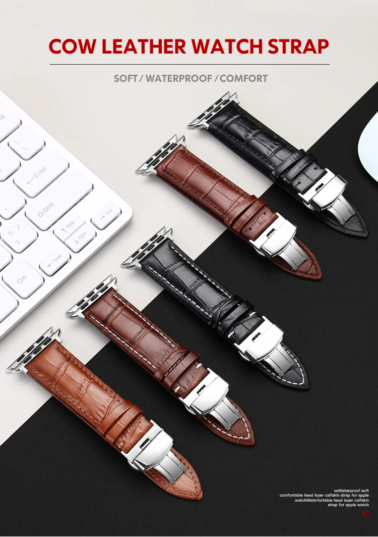 Ремешок для часов Carouse из натуральной коровьей кожи для Apple Watch, ремешок 38 мм, 42 мм, серия 4/3/2/1 iwatch, ремешок для Apple Watch, браслет 40 мм, 44 мм