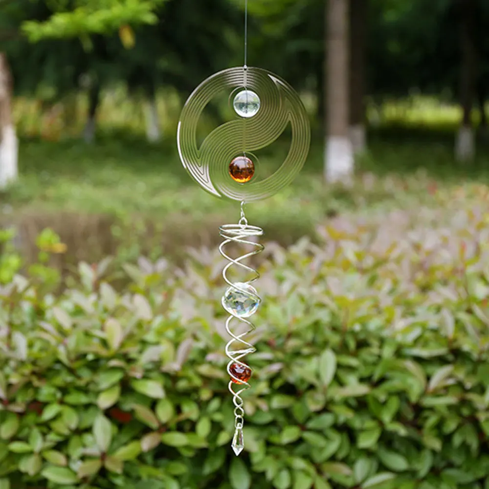 Outdoor Crystal Ball Stainless Steel Wind Chimes Mirror Hanging Outdoor Chime for Home Party Garden Decoration High Quality