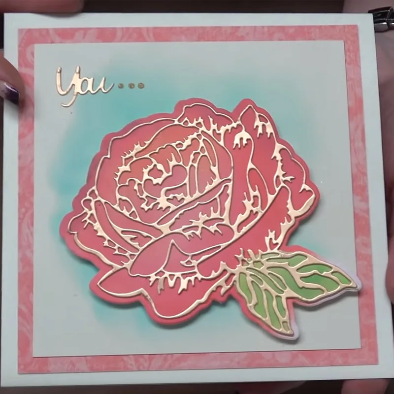 Hello красивые розовые металлические резные штампы Цветочная Роза для