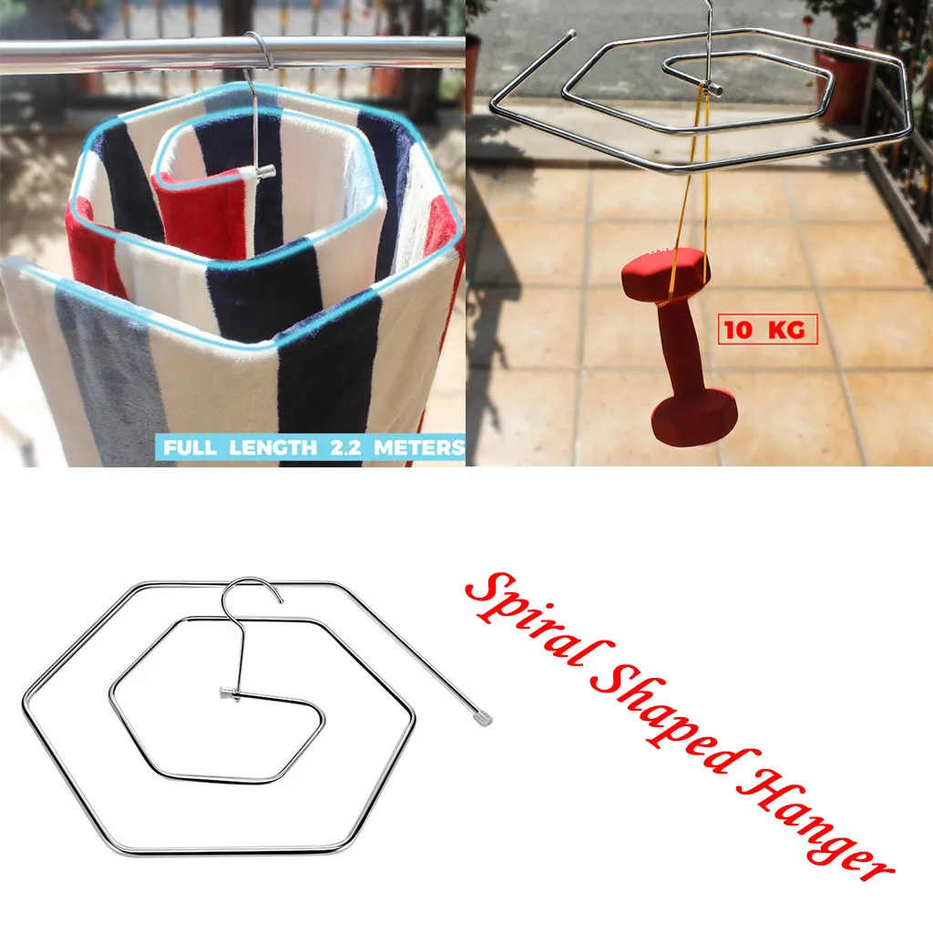 Вешалка на спирали для одежды простыней одеял крючок вешалка шкафа круглая
