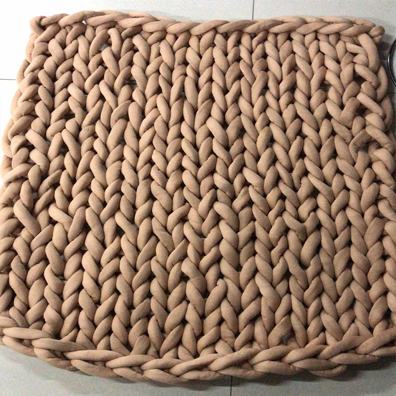 Одеяло ручной работы из синели грубая пряжа шерстяное одеяло со льдом утепленное