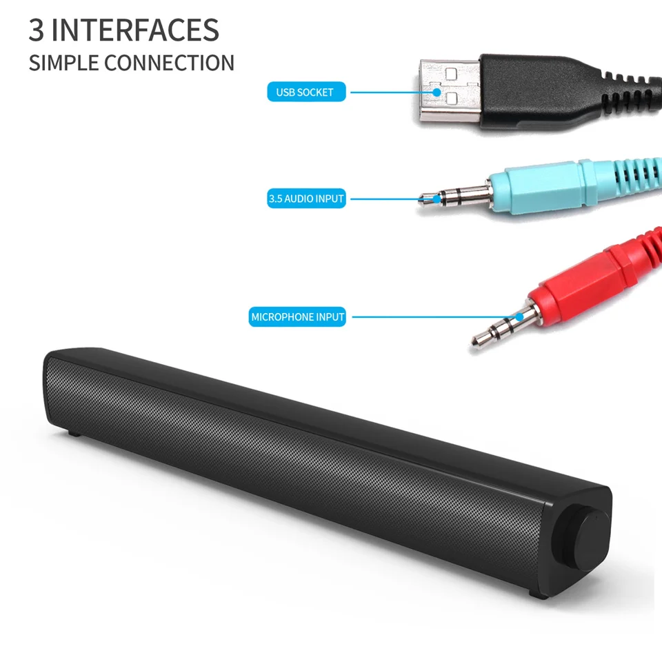 Домашний Настольный компьютер с питанием от USB домашний ТВ динамик аудиоразъем 3 5