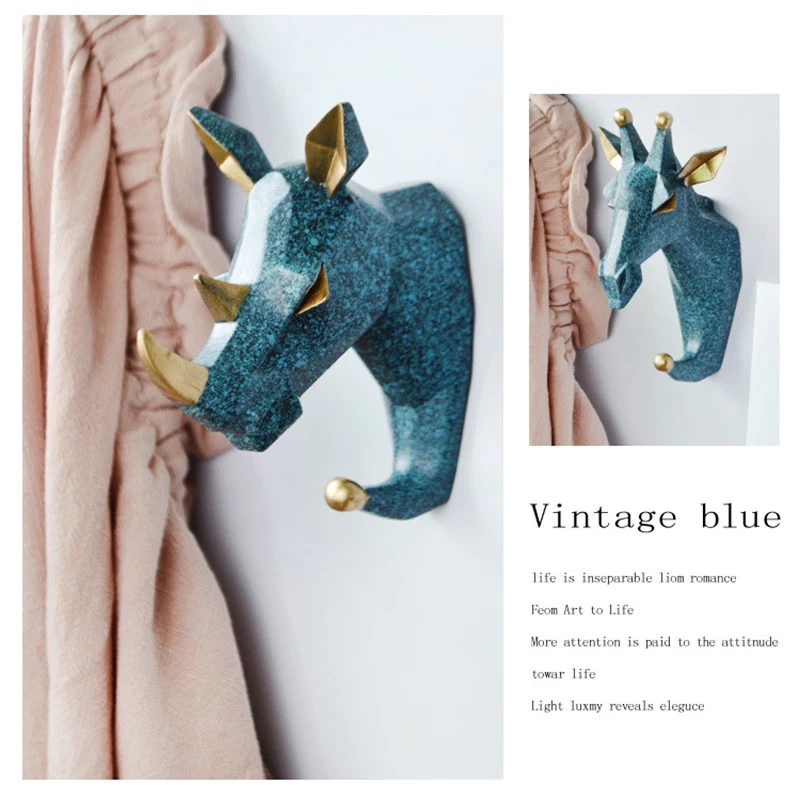 

Nordic Animal Coat Hanging Hooks Wall Punch-free Key Hanger Home Garden Storage Multi-Purpose Resin Hooks With Accessories