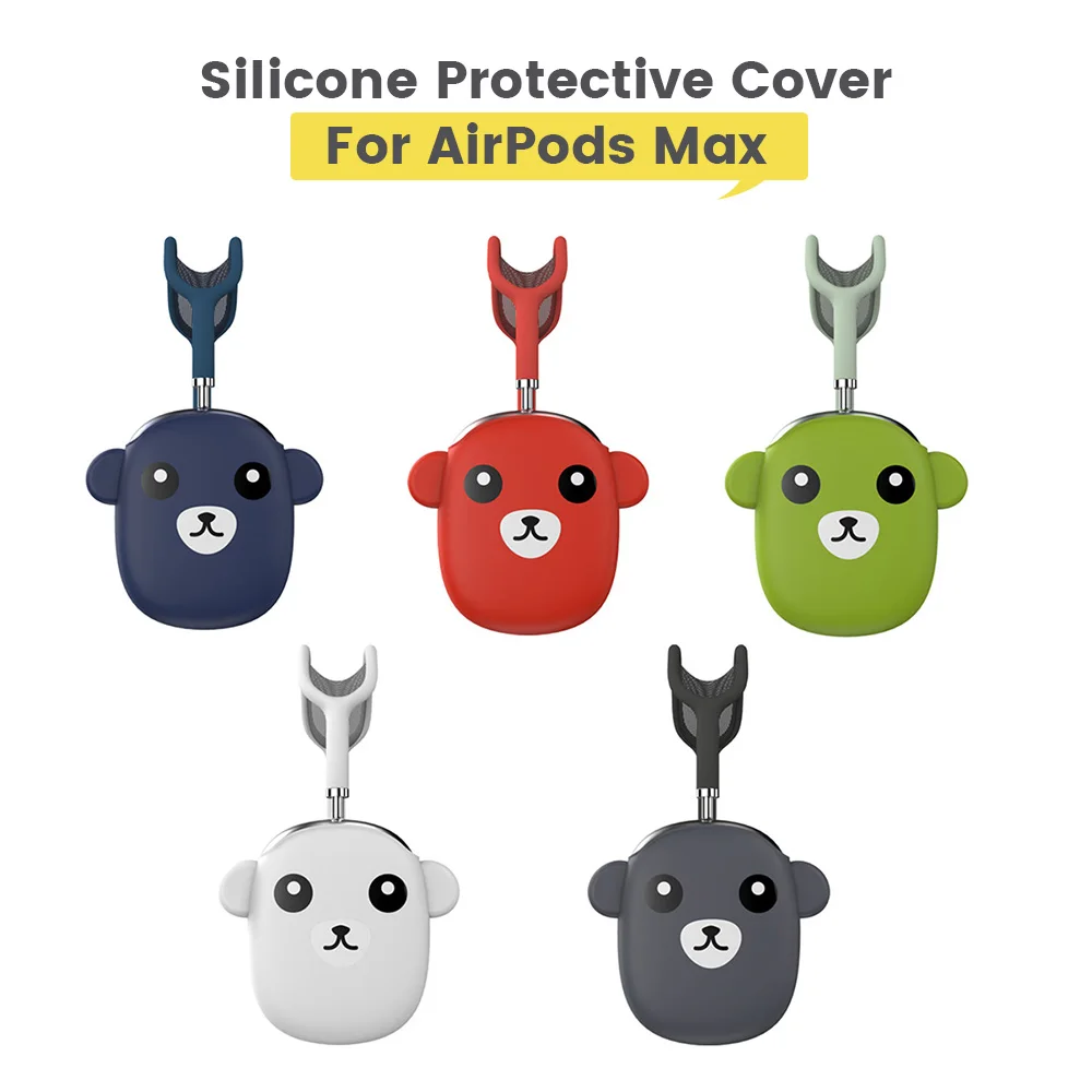 

AirPods Max Cute Cartoon Bear Protective Sleeve Liquid Silicone Headphone Earphone Soft Shell for AirPods Max Accessor