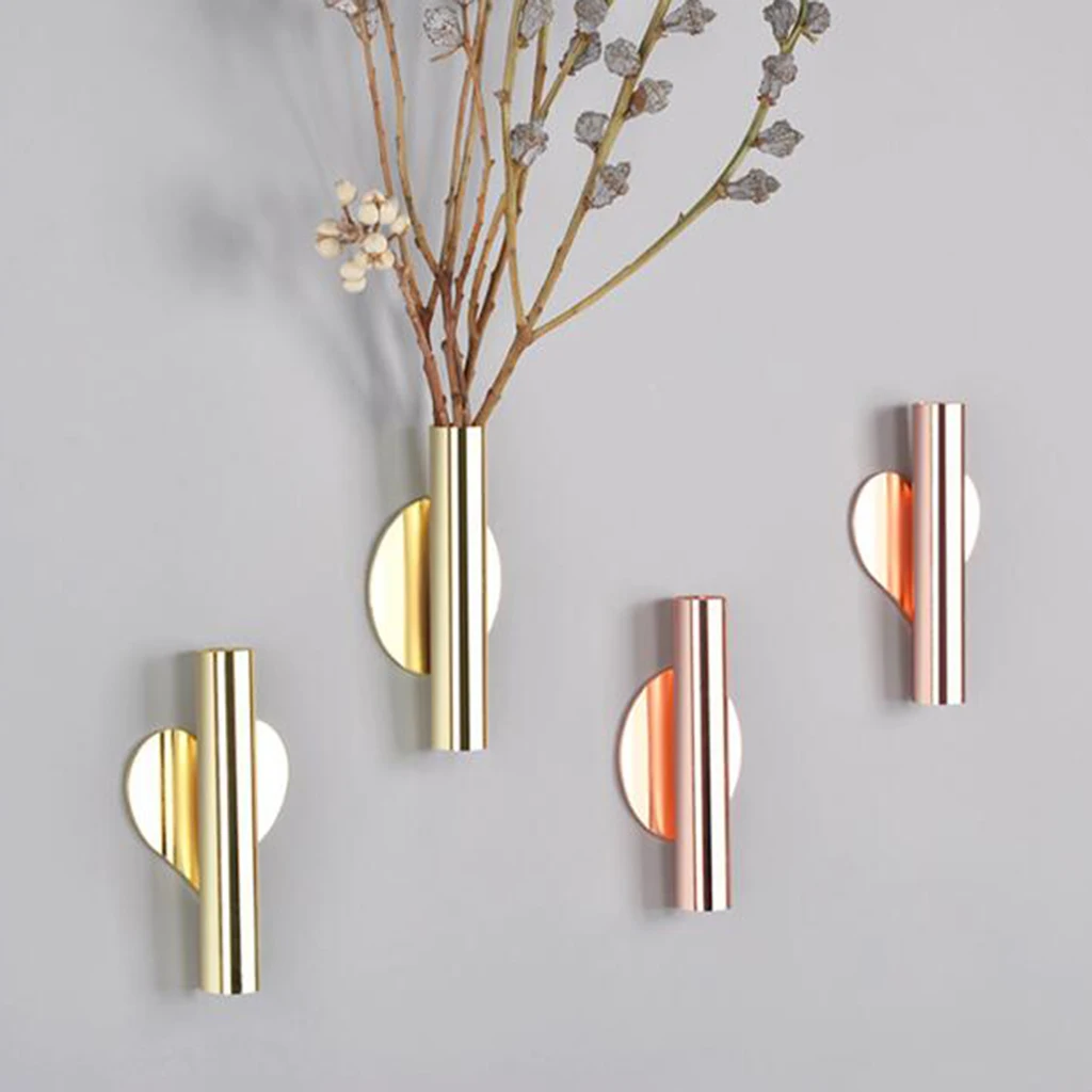 

Home Wall Mounted Flower Vase Tube Planter Bottle Flower Pot Decorations