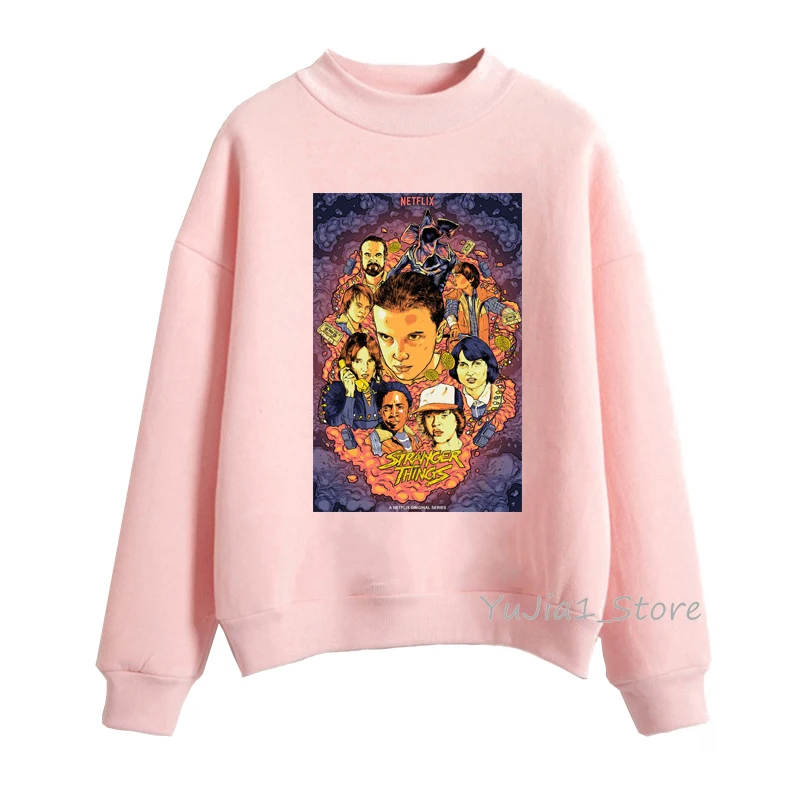 Sudadera mujer очень странные дела 3 кофты осенне-зимняя одежда для женщин, бархатистые худи для девочек-розовый цвет, раздел-толстовки и harajuku kawaii пуловер