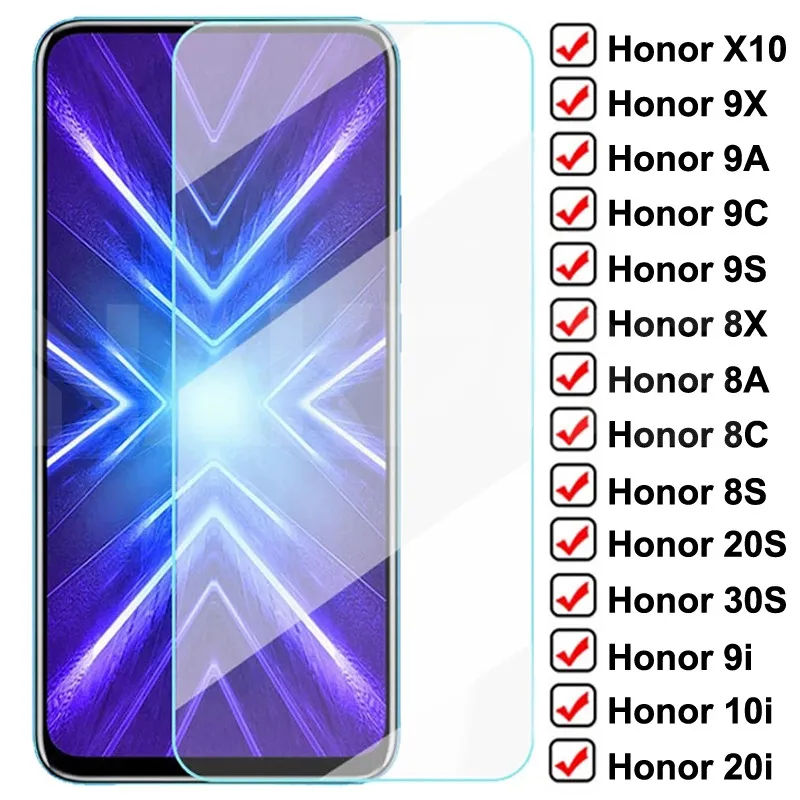 

9H Protective Glass on the For Huawei Honor X10 Pro 9X 9A 9C 9S 8X 8A 8C 8S 20S 30S 9i 10i 20i Tempered Screen Glass Safety Film