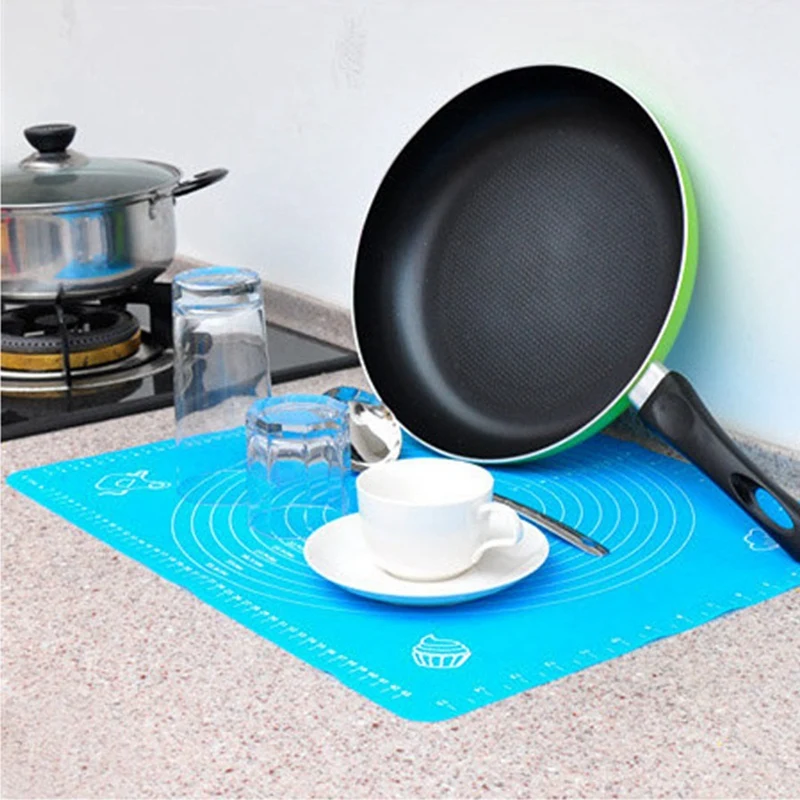 1Pcs Pastry Sheet Non-Stick Silicone Mat 50 x 40Cm & Sieve Stainless Steel Flour Cup Type Dessert Tools | Дом и сад