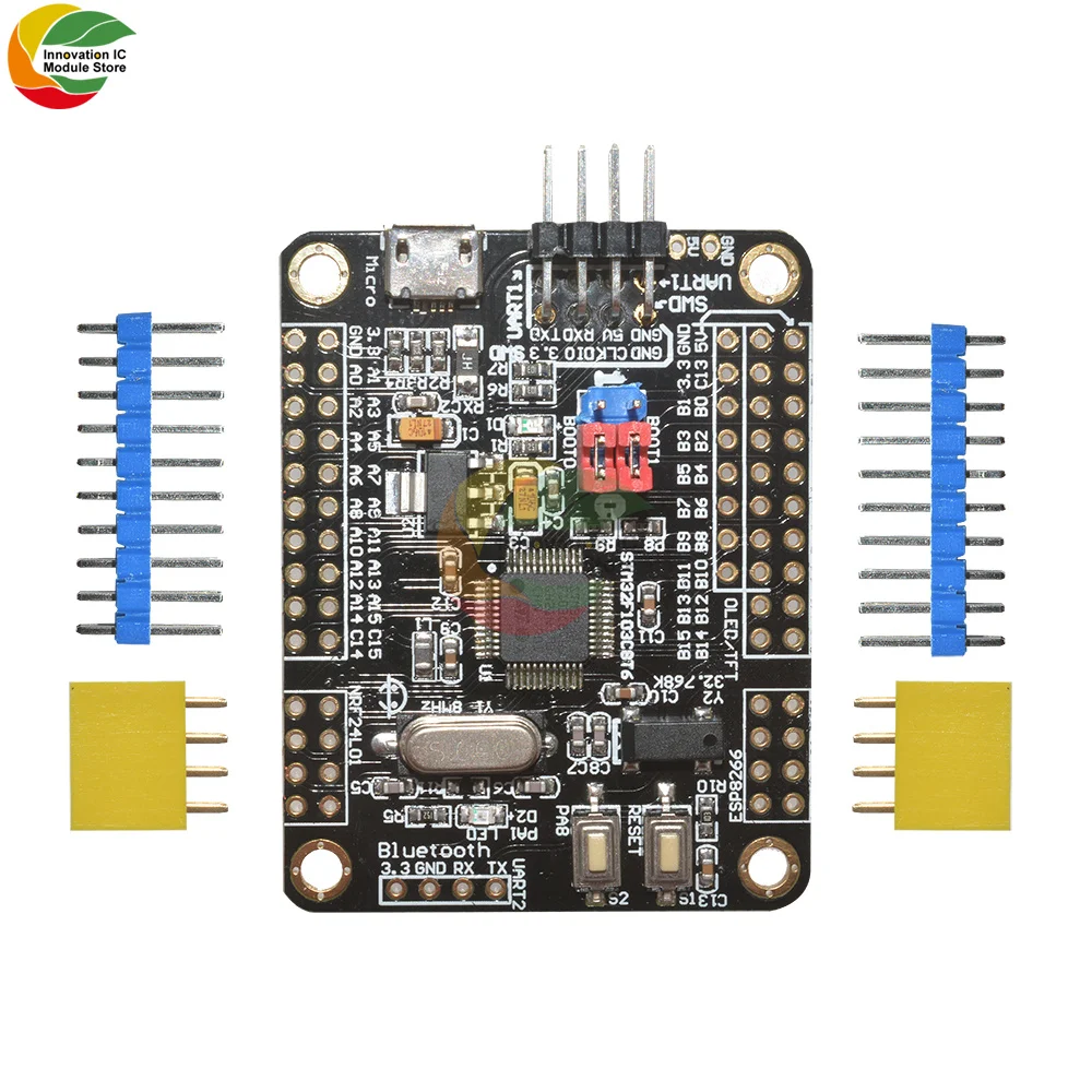 Макетная плата Ziqqucu Mini STM32F103C8T6 ARM STM32 51 с модулем Core Wi-Fi ESP8266 Интерфейс NRF24L01 кабелем |