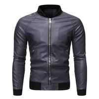 autumn and winter new british motorcycle mens coat artificial leather business leisure office men pure color pu leather jacket