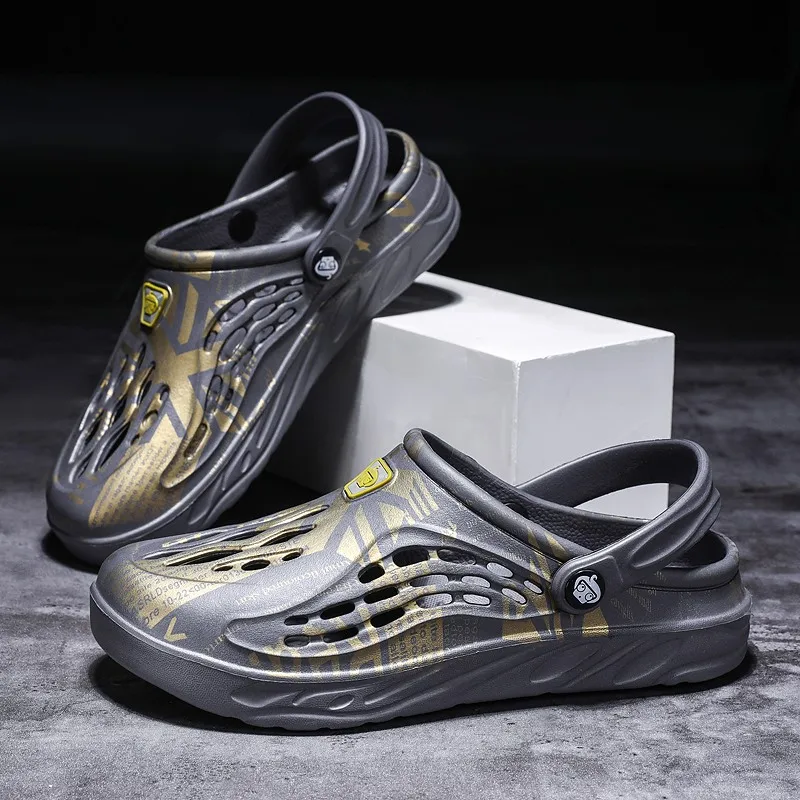 

Men Slippers Shoe Man Summer 2021 Male Shoes Swedish Sandals Luxury Clapper Original Mules Native Men's Beach Platform