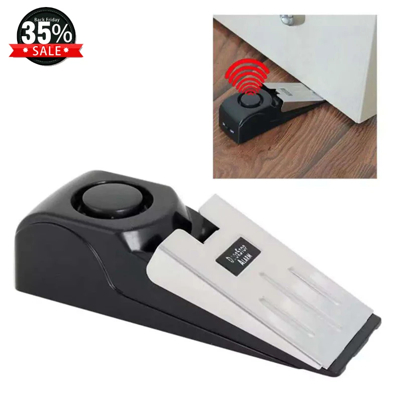 Wireless 125DB Door Stop Lock Vibration Sensor Hotel Alarm System Security Anti-theft | Безопасность и защита
