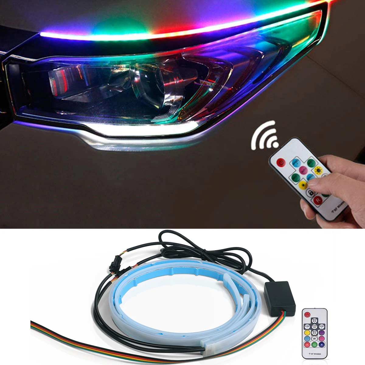 2 шт. Автомобиль RGB светодиодные полосы света дневные ходовые огни