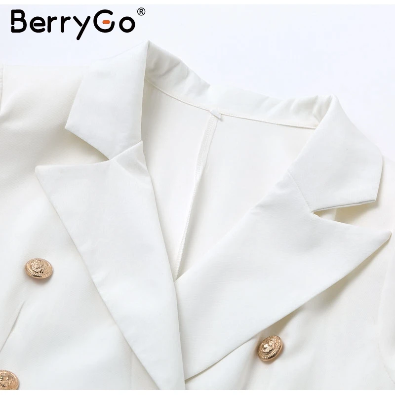 BerryGo Elegant buttons women blazers Casual long sleeve autumn winter female blazer jackets Office ladies blazers coats street