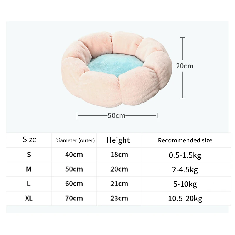 

Round Cat Dog Beds House Premium Soft Cat Bed Flower Shaped Pet Bed For Dogs Basket Cushion Animals Sleeping Sofa Pet Products