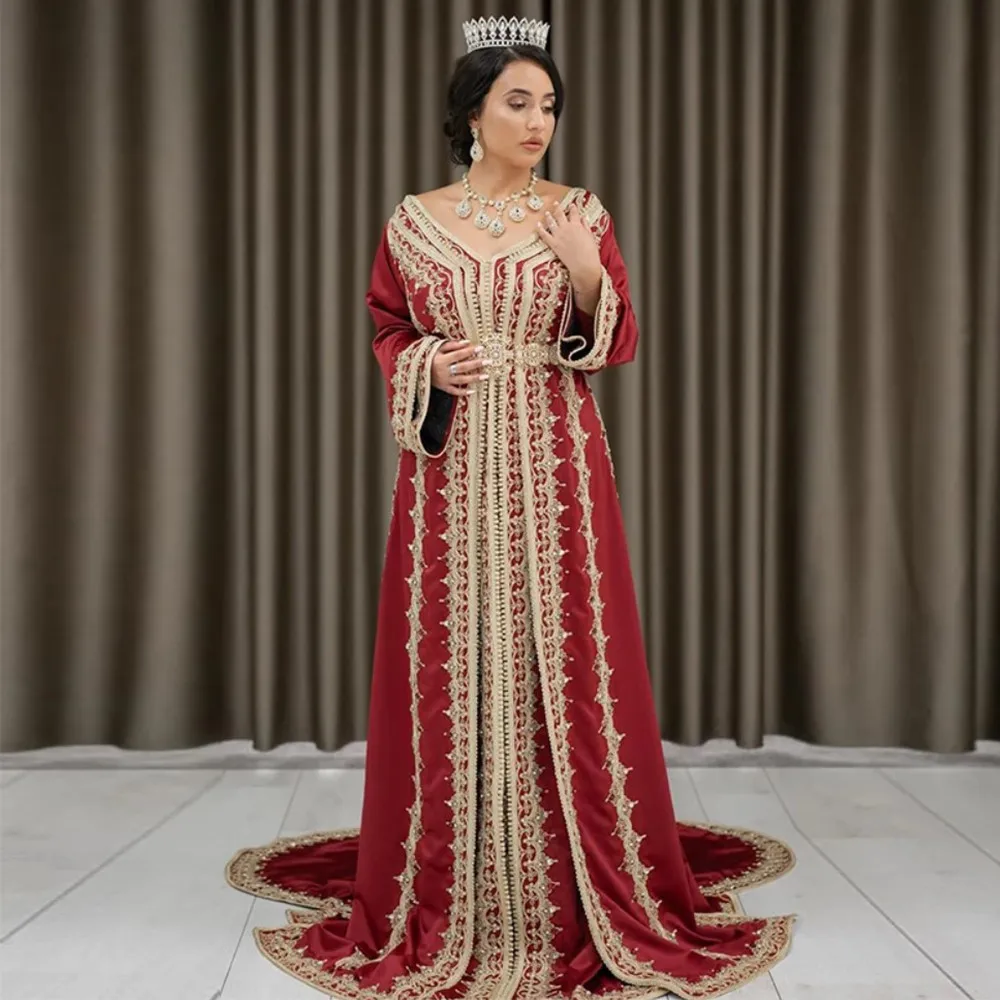 Bbonlinedress марокканские Caftan вечерние платья с вышивкой и аппликацией длинное
