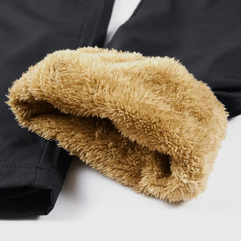 

8XL Men's Sports Winter Warm Pants Outside Fleece Running Thicken Sweatpants Zipper Training Cargo Trousers Streetwear Men