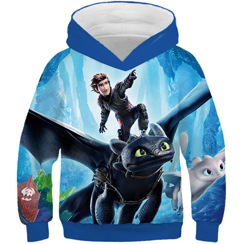 

4-13 Years Old Kids Dragon 3D Print Hoodies Boys Girls Anime Film Cute Sweatshirt Children Fashion Pullover Clothes Tops
