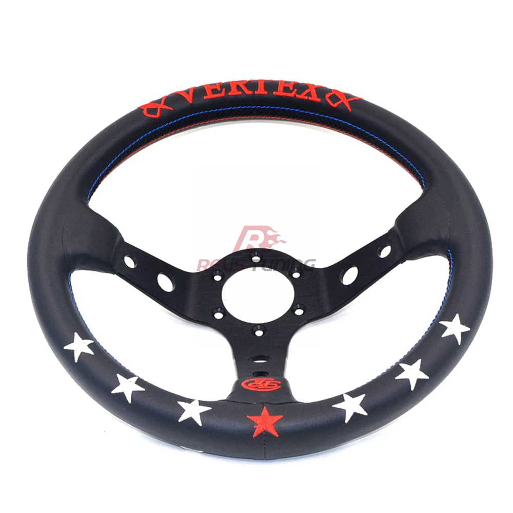 13 '馢 мм Вышивка Глубокий гоночный спортивный вертекс руль|Рулевые колеса и