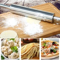 stainless steel rolling pin non stick pastry dough roller bake pizza noodles cookie pie making baking tools kitchen accessories