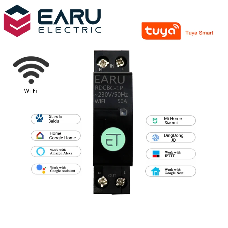 Interruptor de Relé Remoto por Voz Inteligente para Amazon Casa do Google Temporizador Tempo Inteligente Controle Tuya App Casa Alexa 1p wi fi