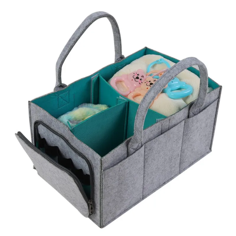 

Felt Diaper Bag Baby Diaper Caddy Organizer With Zipper Pocket Portable Nursery Storage Bag Felt Diaper Bag Portable Diaper Bag