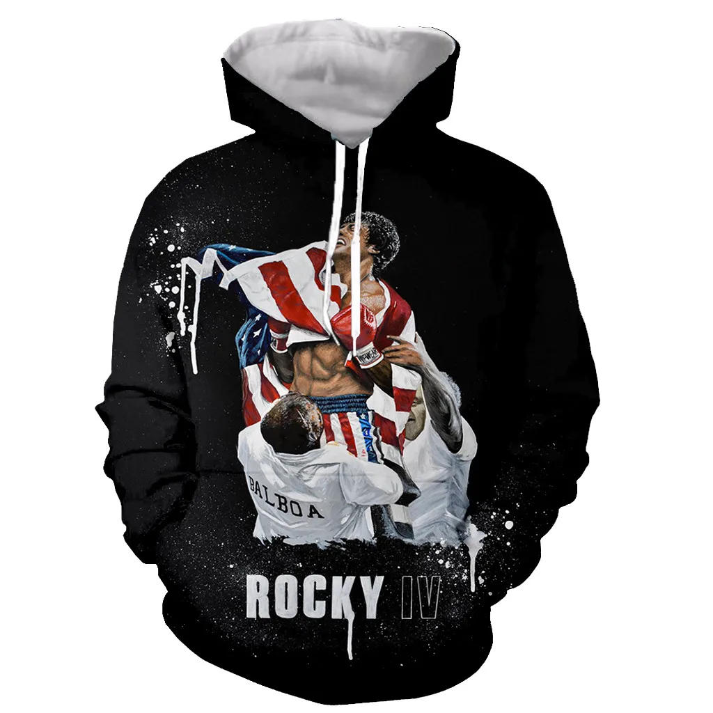 

Rocky balboa Funny New Fashion Long Sleeves 3D Print Zipper/Hoodies/Sweatshirts/Jacket/Men/women dropshipping