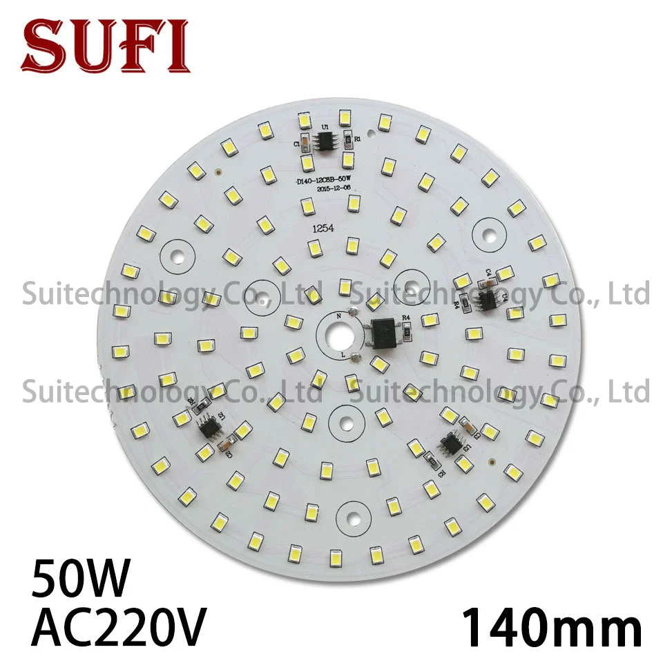 Умный IC 220V светодиодный PCB 50W источник света SMD2835 алюминиевая пластина для high bay