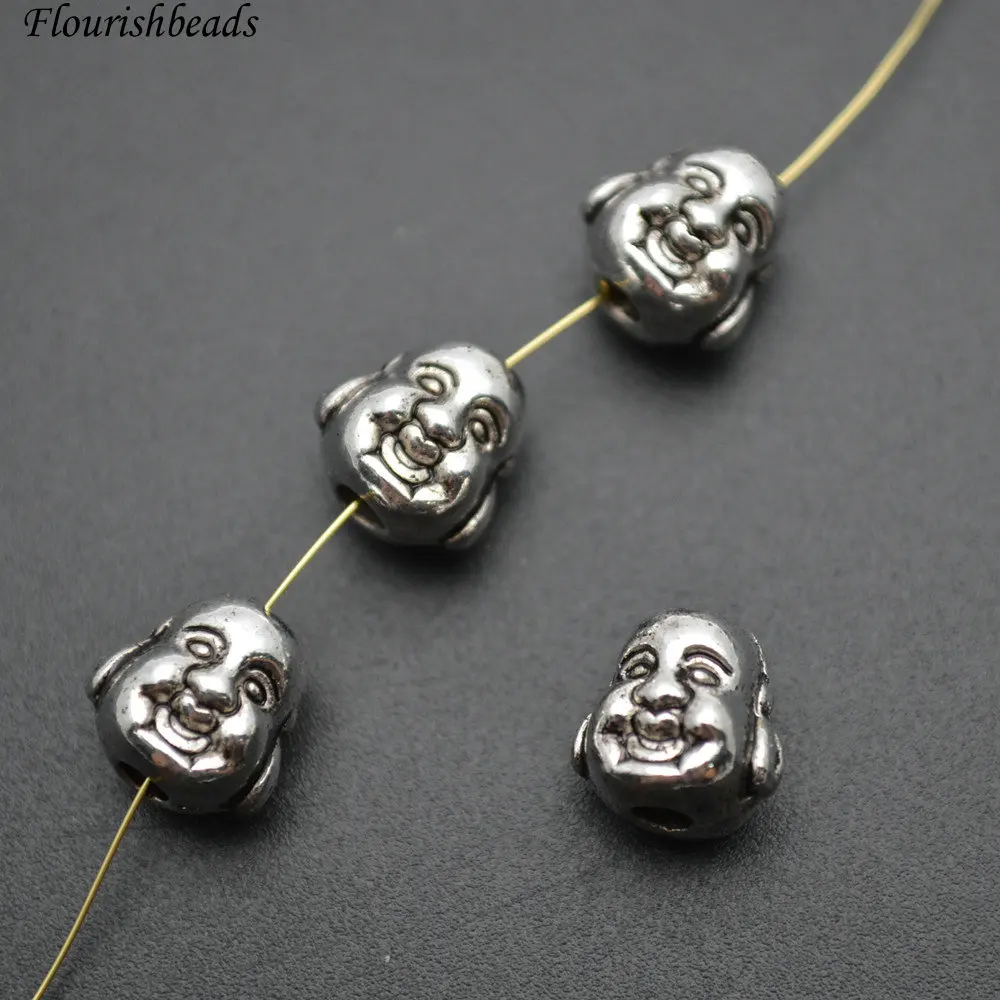 

10mm Laughing Buddha Head Metal Spacer Loose Beads Jewelry Findings 100pc per lot