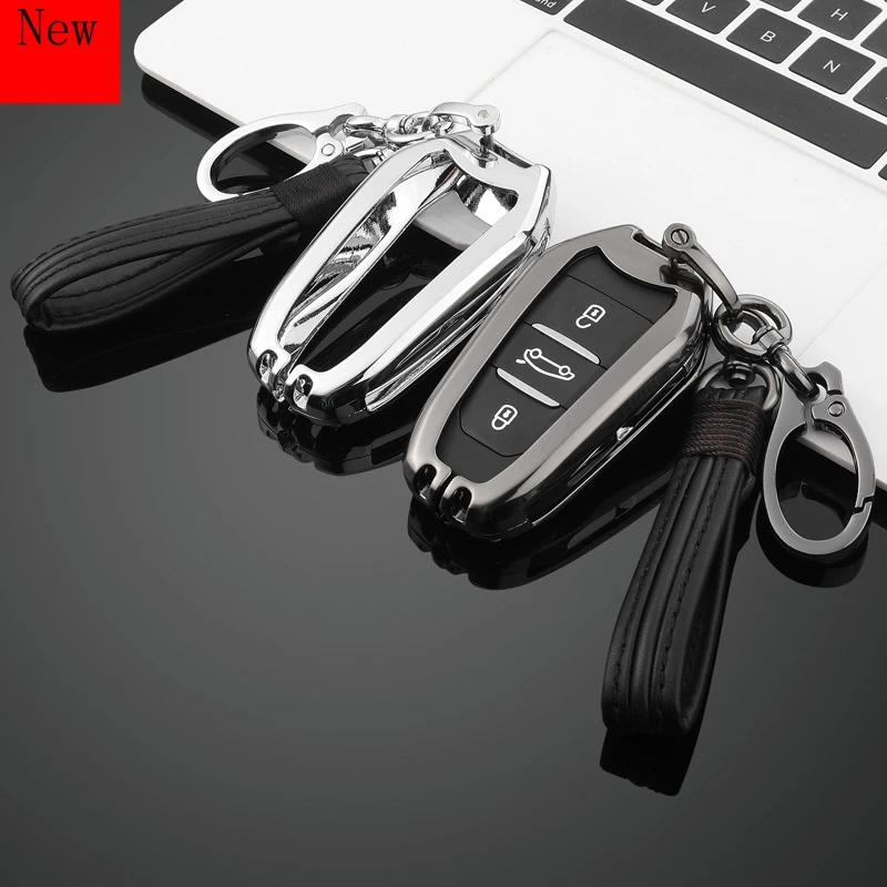 

Galvanized Alloy Car Smart Key Case Cover for Peugeot 508L 408 5008 3008 4008 Car Accessories
