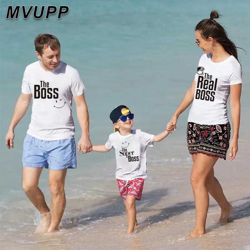 MVUPP Новая летняя Милая модная детская футболка семейная Одинаковая одежда для