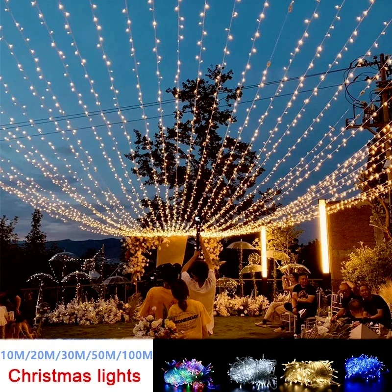 

10M 20M 30M 50M 100M Festoon LED String Light Garland New Year Christmas Light for Home Holiday Wedding Decoration New Year Lamp