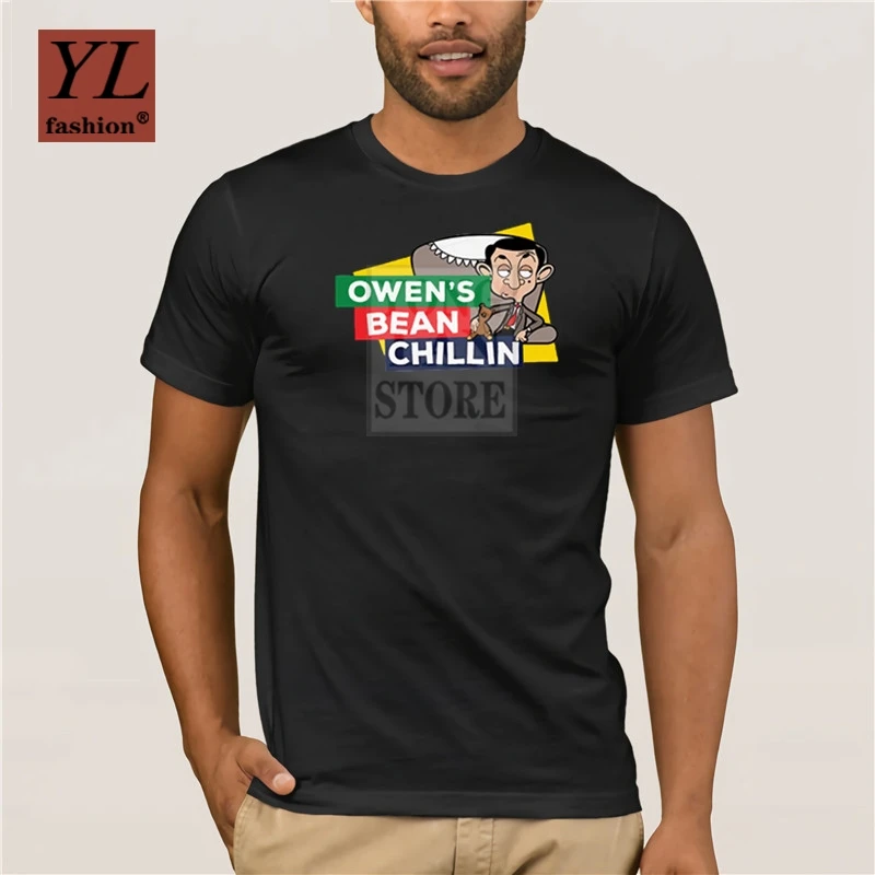 Летняя модная мужская футболка с принтом 100% хлопок дизайн Mr Bean Винтажная круглым