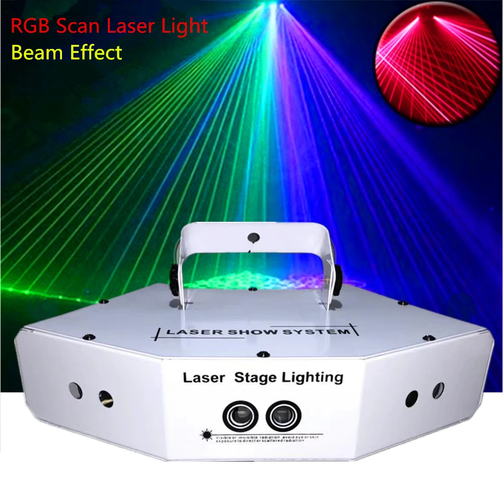 Веерообразный 6 глазный лазер для сканирования RGB/диско DJ DMX Линейный луч + шаблоны