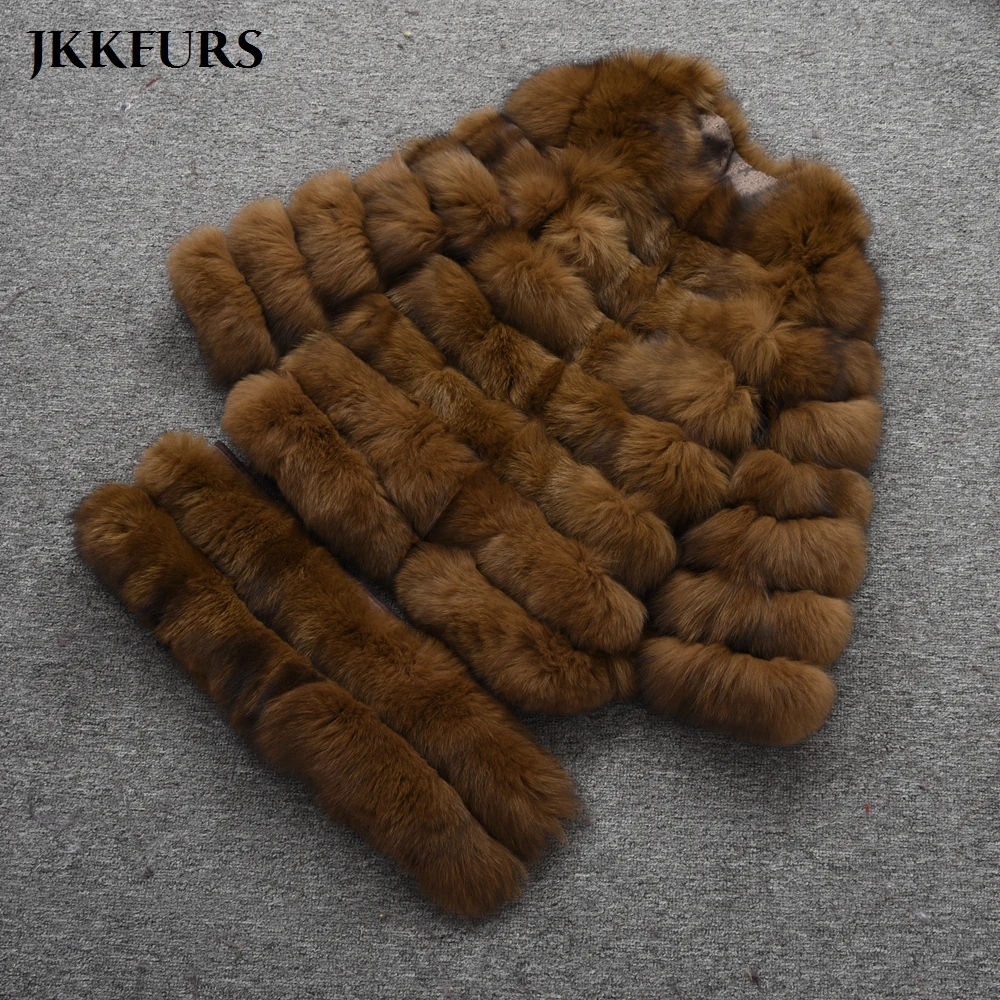 

Women High Quality Fur Jackets Winter Fluffy Thick Warm Overcoats Real Natural Fox Fur Coats Long Removable Outerwear S7366A