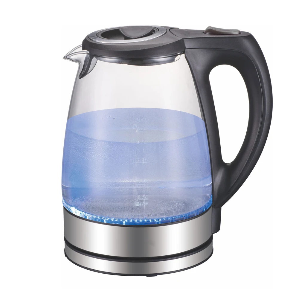 

Electric Kettle Stainless Steel Portable Portable Electric Glass Kettle 1.7l 220V With Blue Led Light And Stainless Steel Base